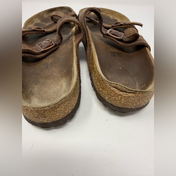 Birkenstock Dark Brown Leather Sandals Sz 40 (GKAWDC) - Picture 3 of 7
